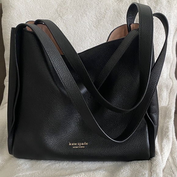 SOLD! KATE SPADE Knott Large Shoulder in Bag Black Pebbled Leather - Picture 14 of 17